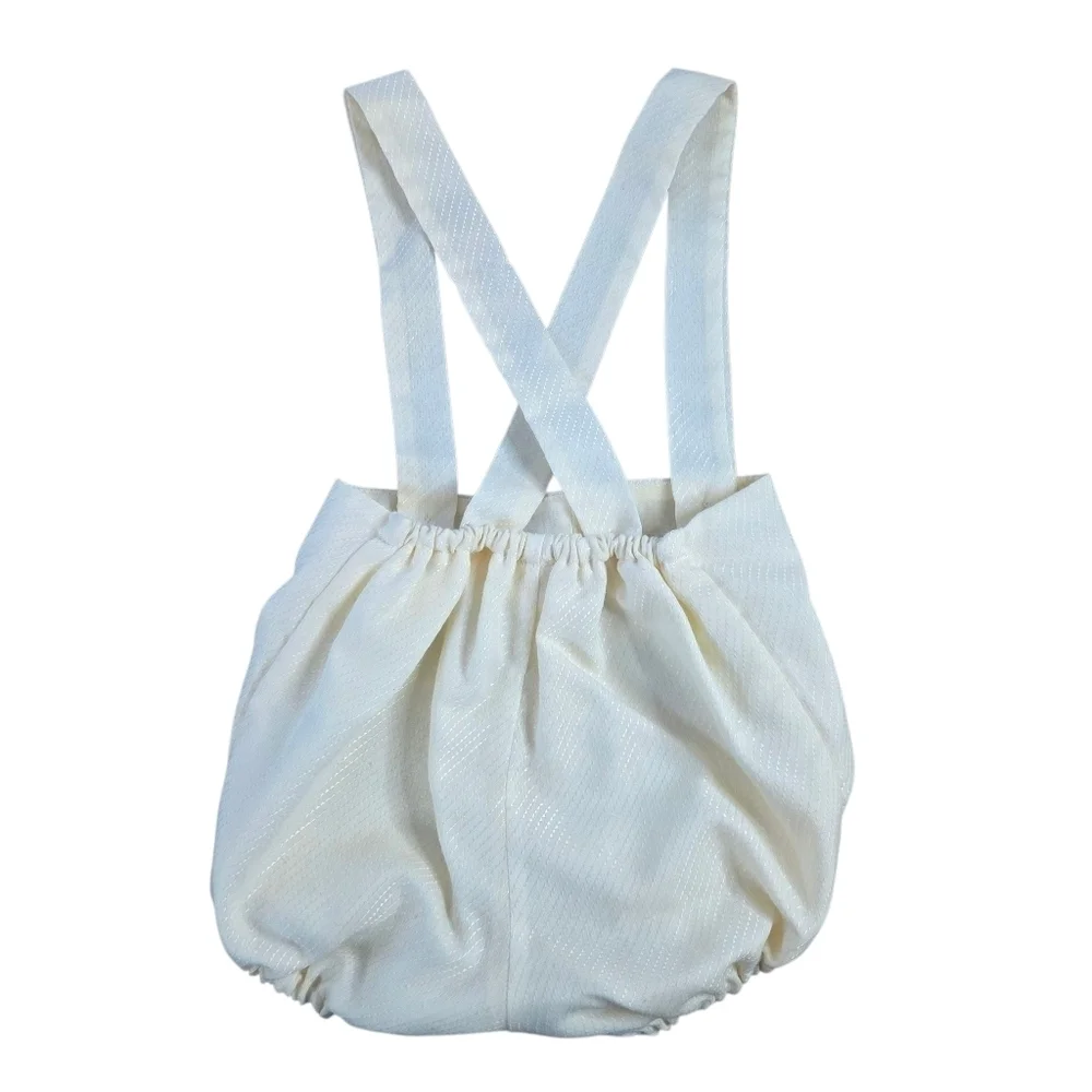 Vintage Nana’s Pet Baby Outfit 0–3 Months – JCPenney Exclusive – Cream Suspender